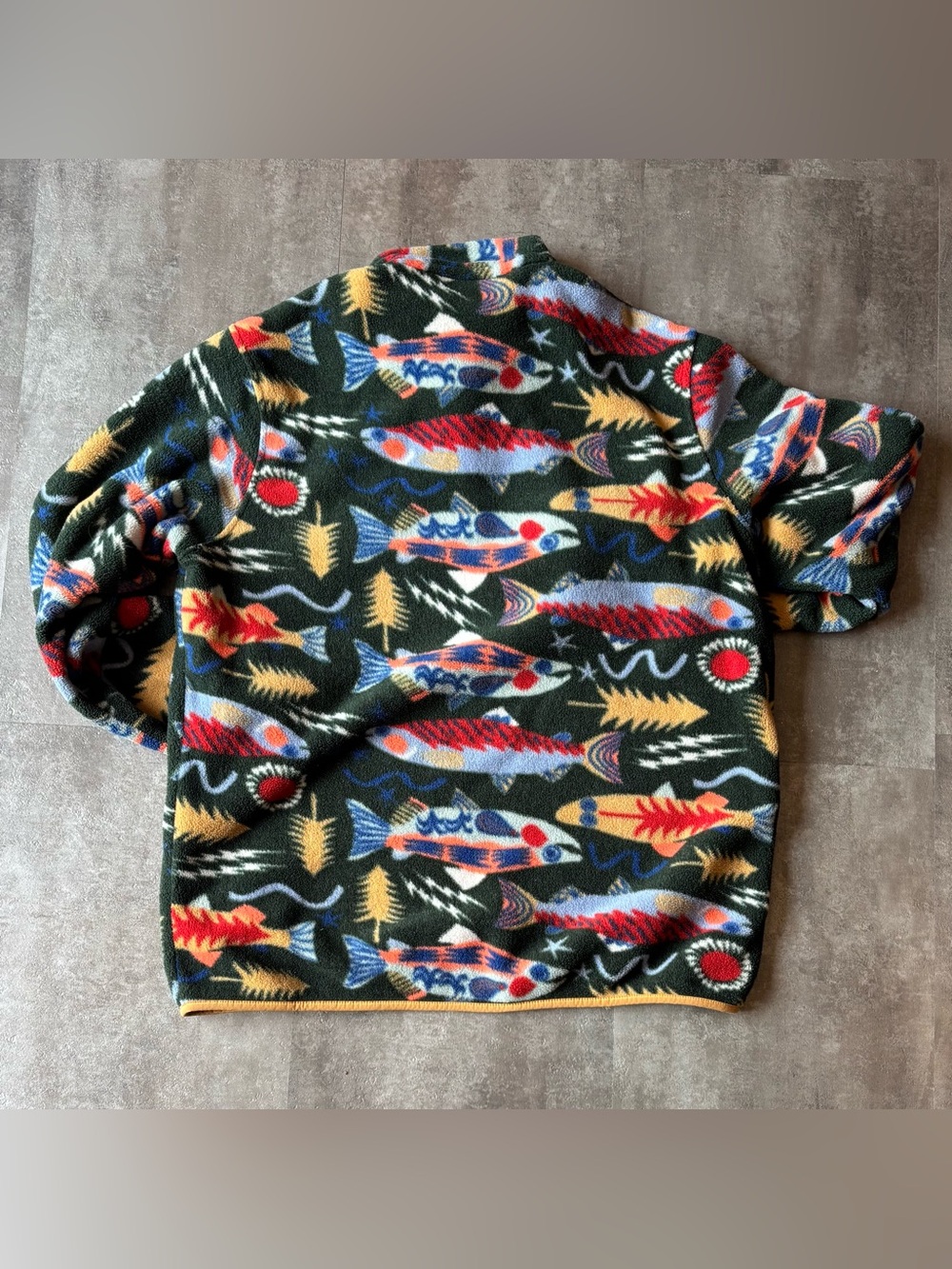 Patagonia Salmon Energy Snap T Fleece Sweater Mens Large - Picture 2 of 9